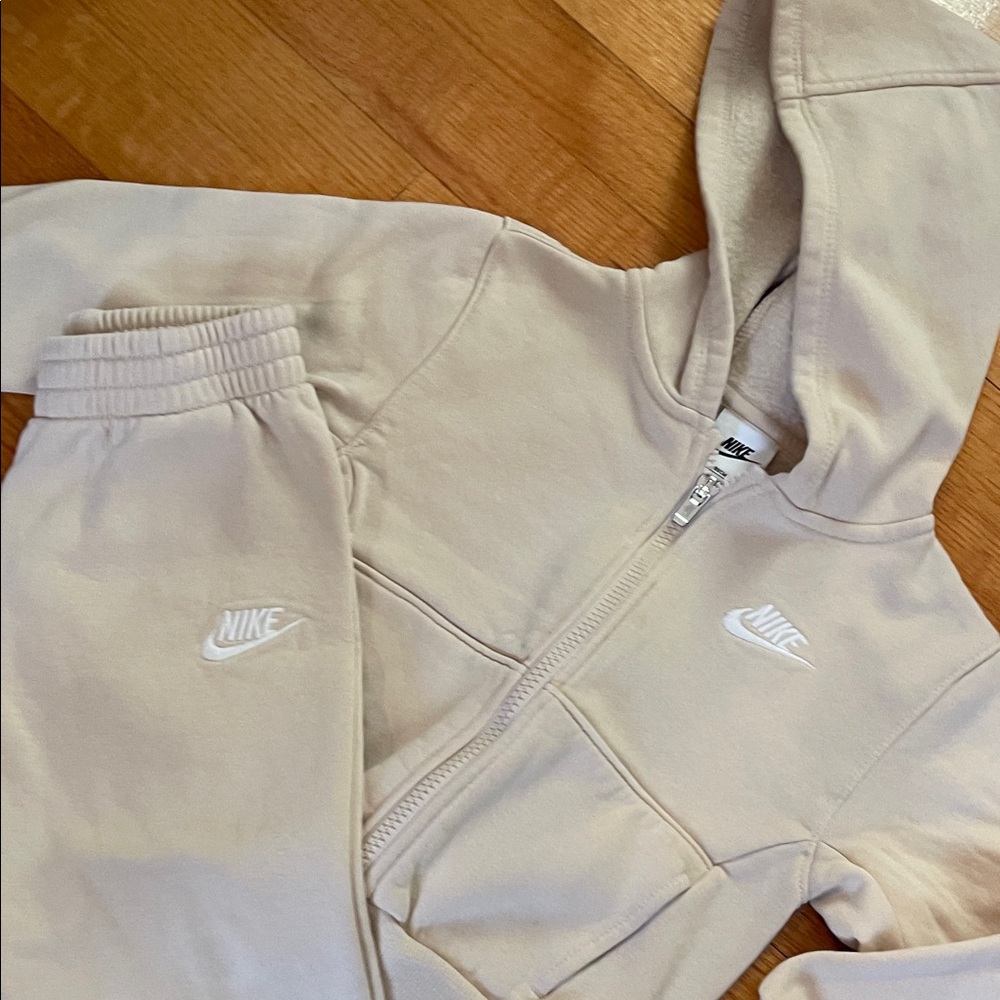 Nike Kids Cream Zip Hoodie & Joggers Set